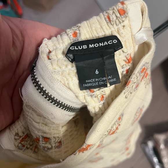 Club Monaco Eggshell Cotton Boho Dress with Shimmer | Size 6 - Picture 4 of 9